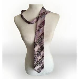 Jonathan Martin Men's Purple Paisley Striped Neck Tie – 100% Polyester